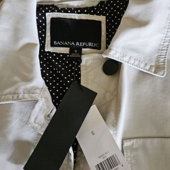 Banana Republic Womens Small Cream Utility Jacket Workwear Safari Core Layer New - Picture 3 of 8